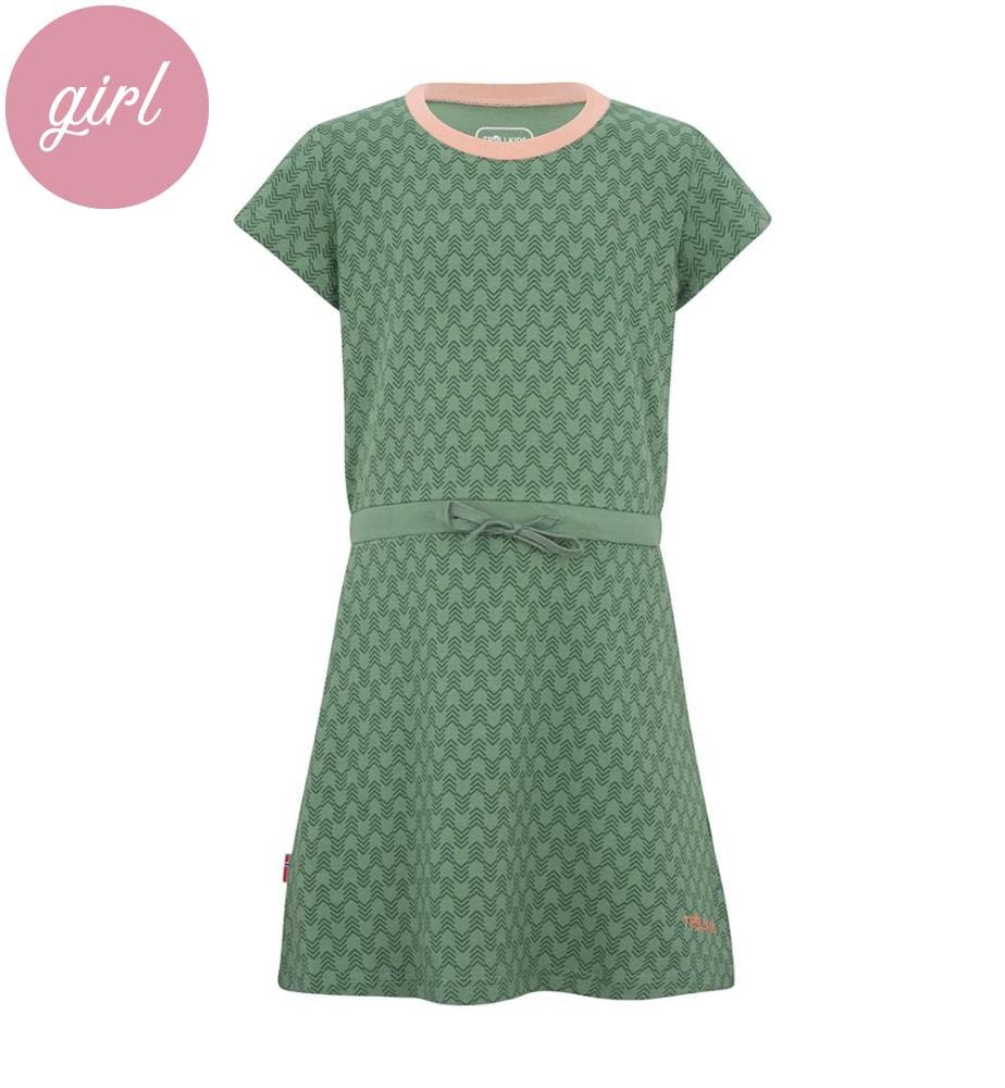 Robe Noresund pour Fille - Vert feuille et Dahlia