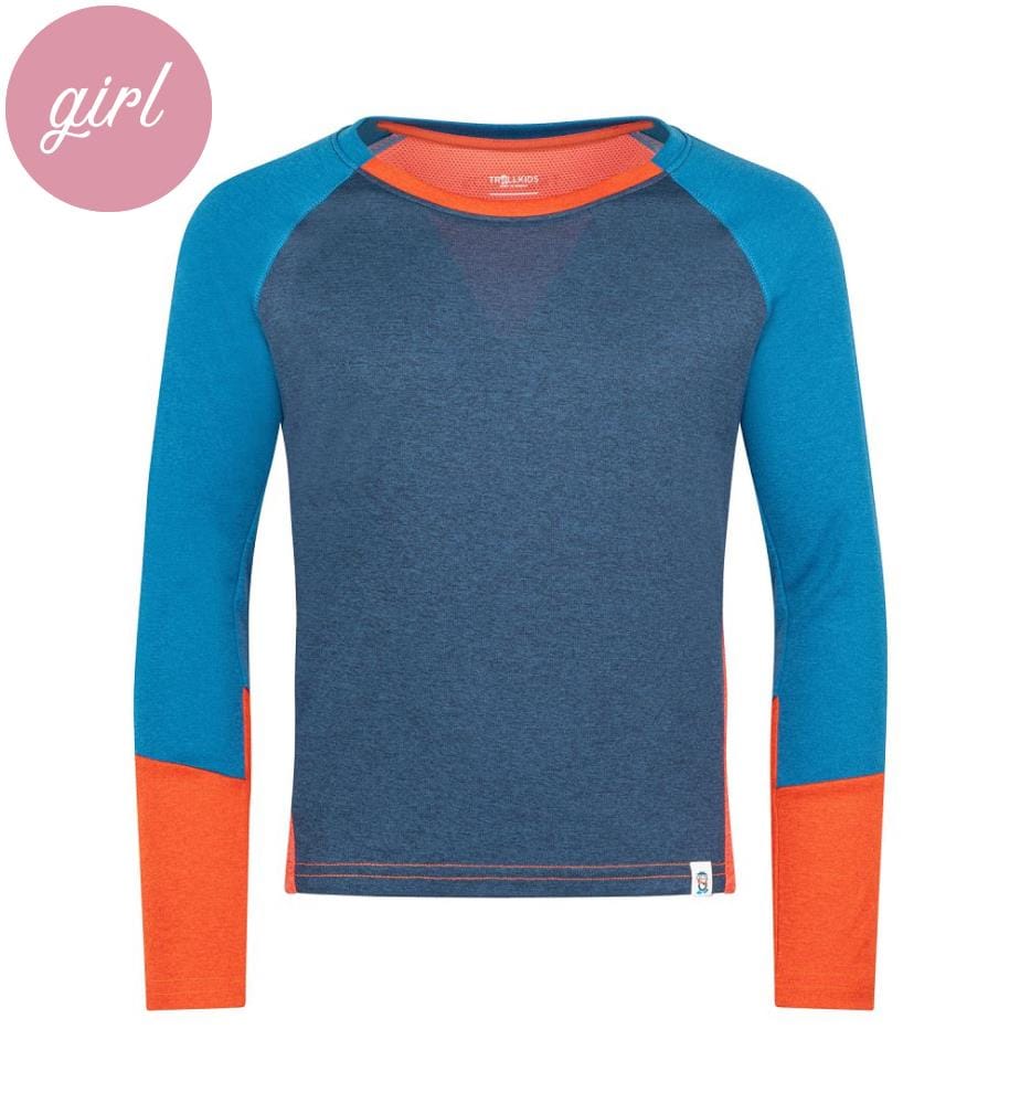 Seiland Longsleeve - bleu mystique et bleu nuit et argile rouge