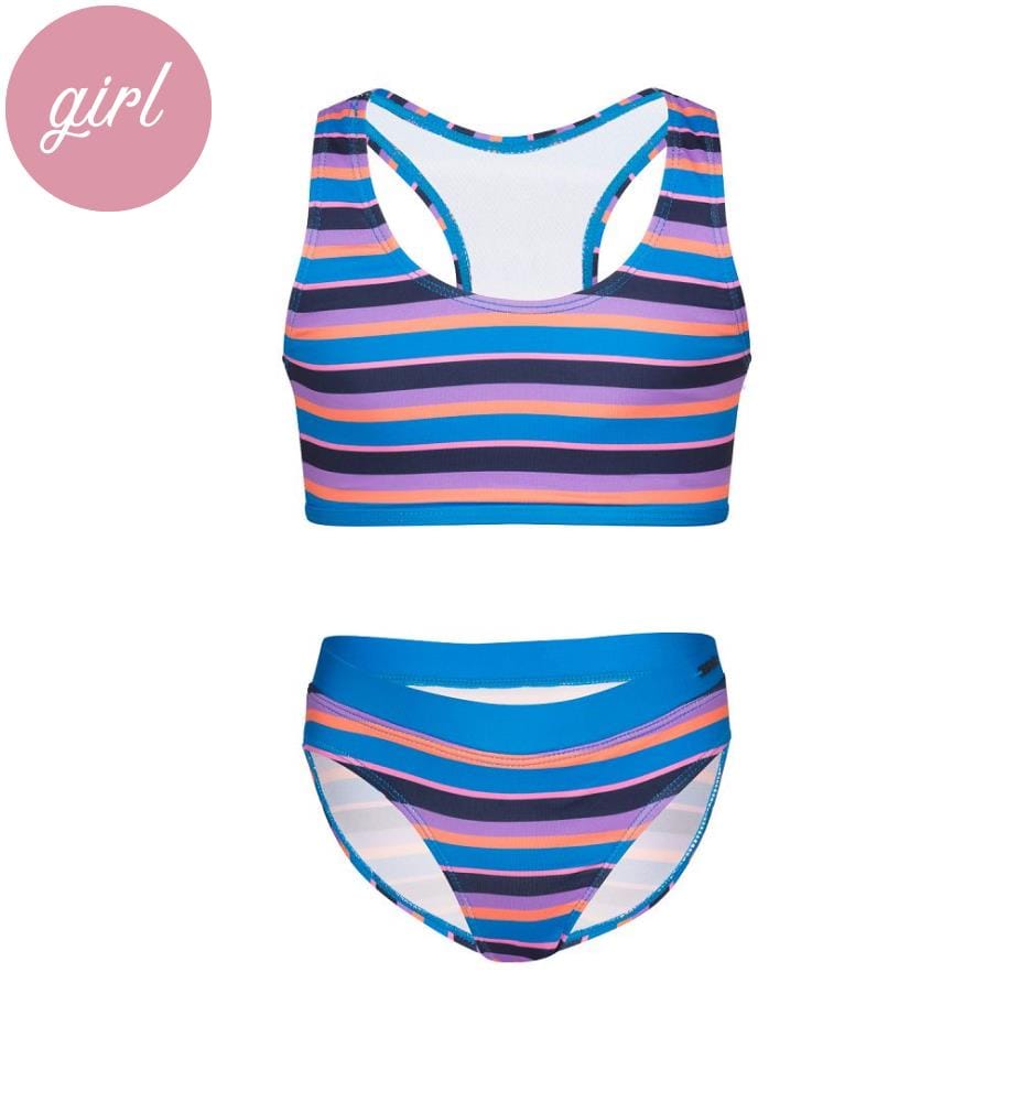 Bikini Kvalvika - bleu dynamique et rose bonbon
