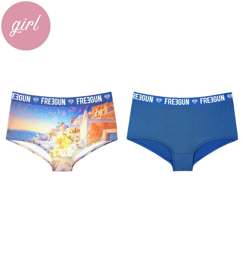Set di 2 shorty Romantic Cities - Blu e bianco