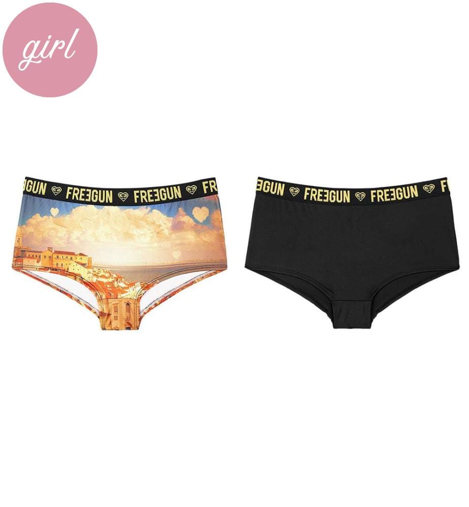 Set di 2 pantaloncini Romantic Cities - Beige e nero
