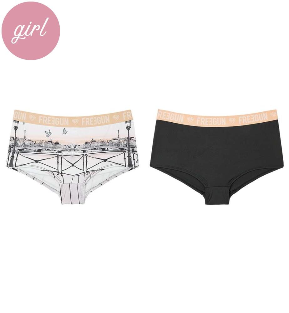 Set di 2 pantaloncini Romantic Cities - Beige e nero