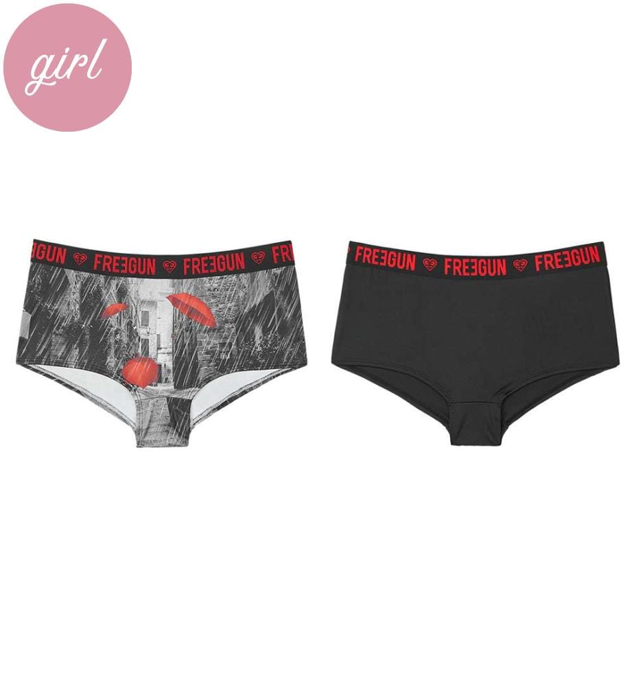 Set di 2 pantaloncini Romantic Cities - Nero e rosso