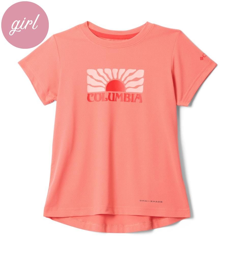 Tech Trail™ Utility-T-Shirt mit Grafikdruck - Koralle