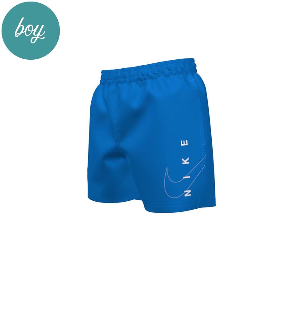 Short de Bain Volley 4" Split Logo - Photo Blue