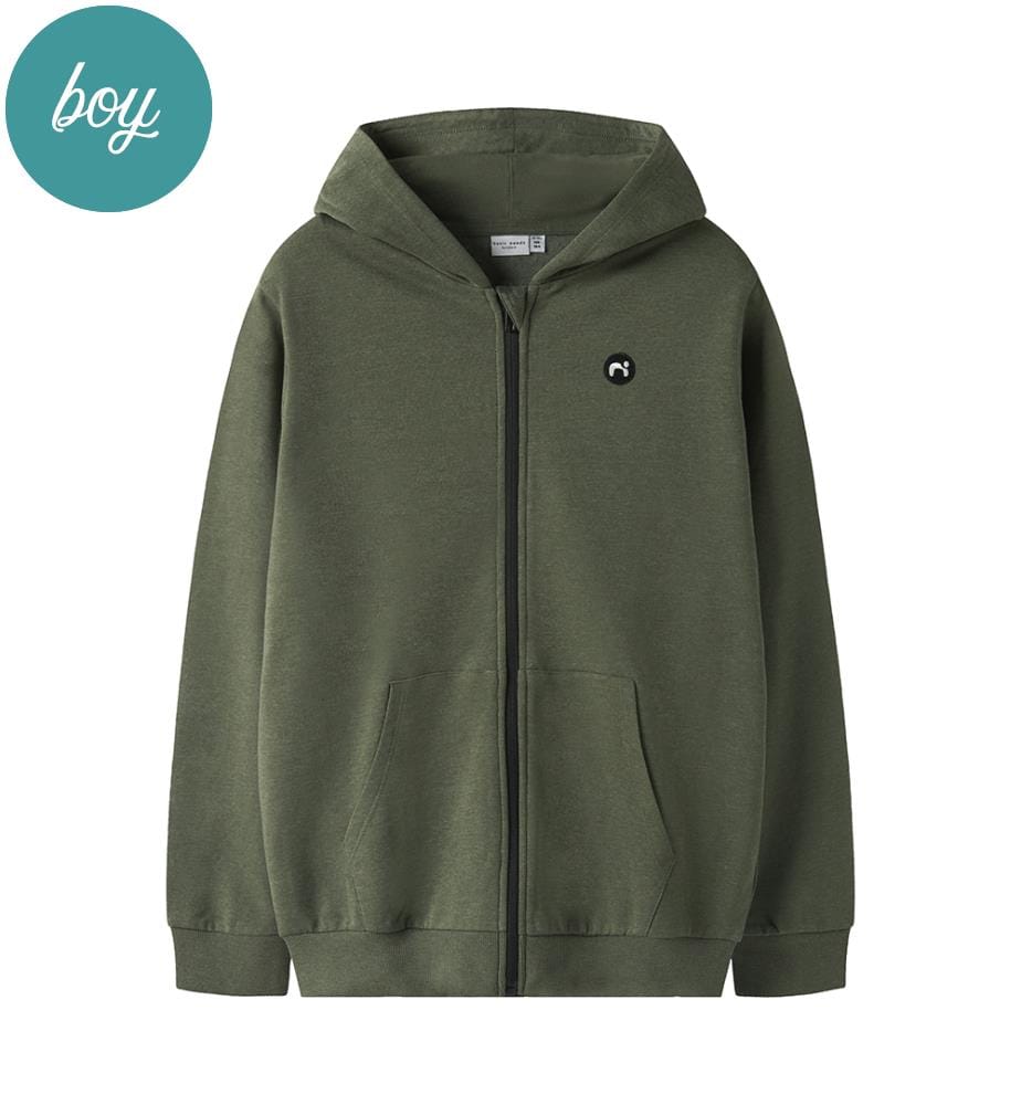 Cardigan en molleton - Vert kaki