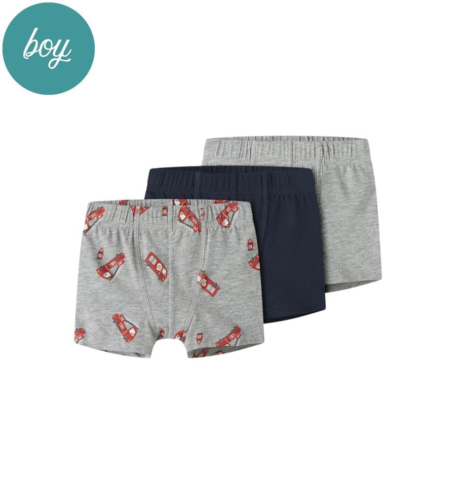 Lot de 3 Culottes - Gris chiné & Saphir foncé