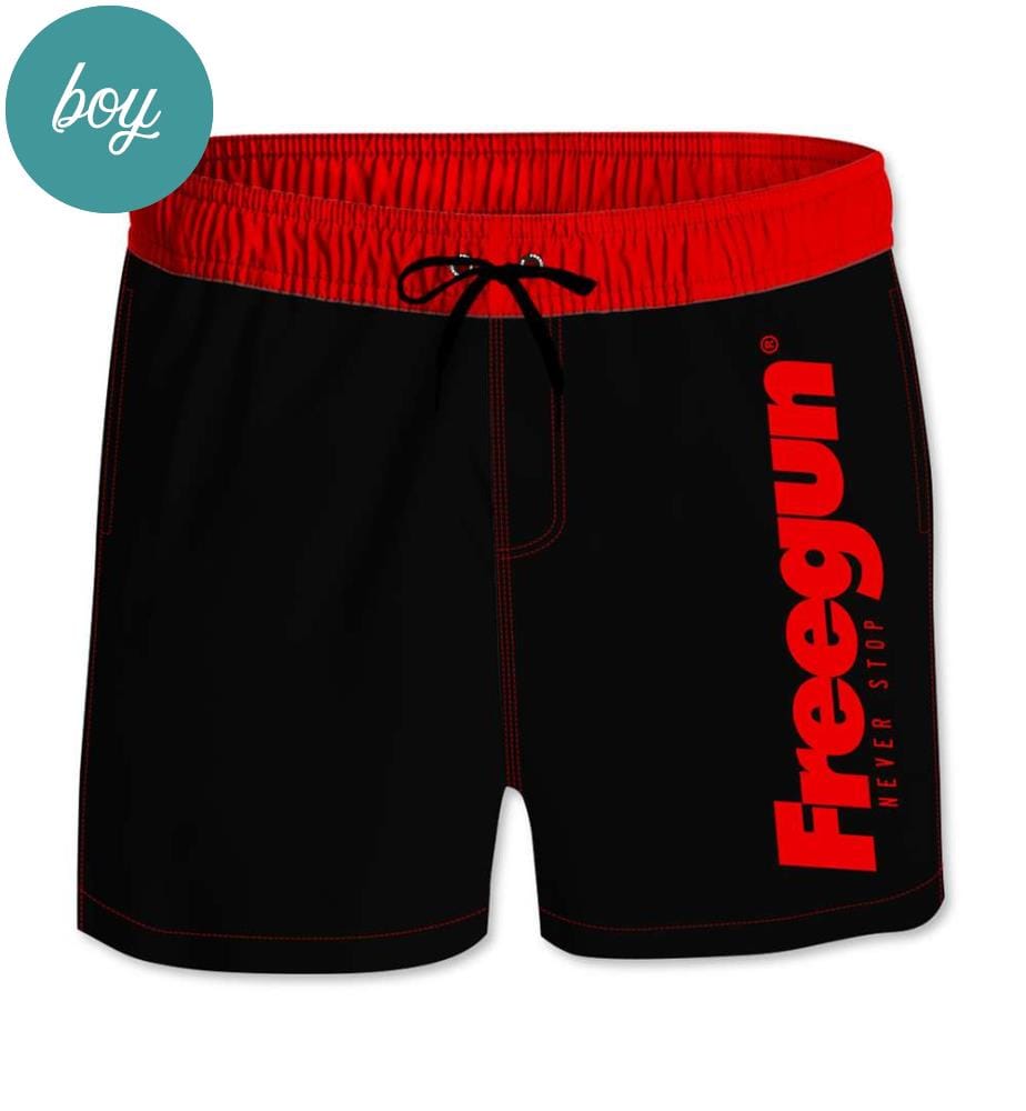 Short de bain - Noir et Rouge