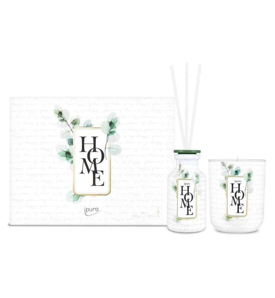 IPURO - Bougie parfumée et bâtonnets parfumés Accueil 50 ml + 100 g