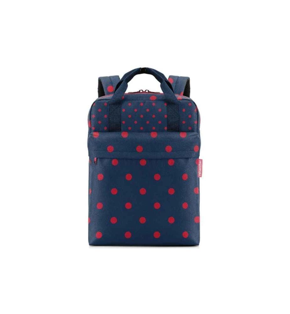 REISENTHEL - Sac à dos Allday M Mixed Dots Bleu foncé/rouge