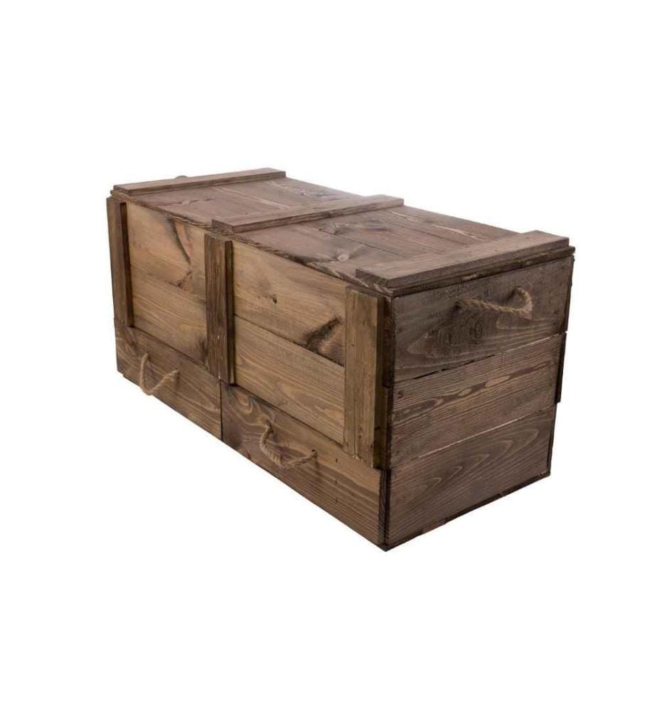 HOLZ ZOLLHAUS - Coffre Vintage Dark Brown, 85 x 40 cm