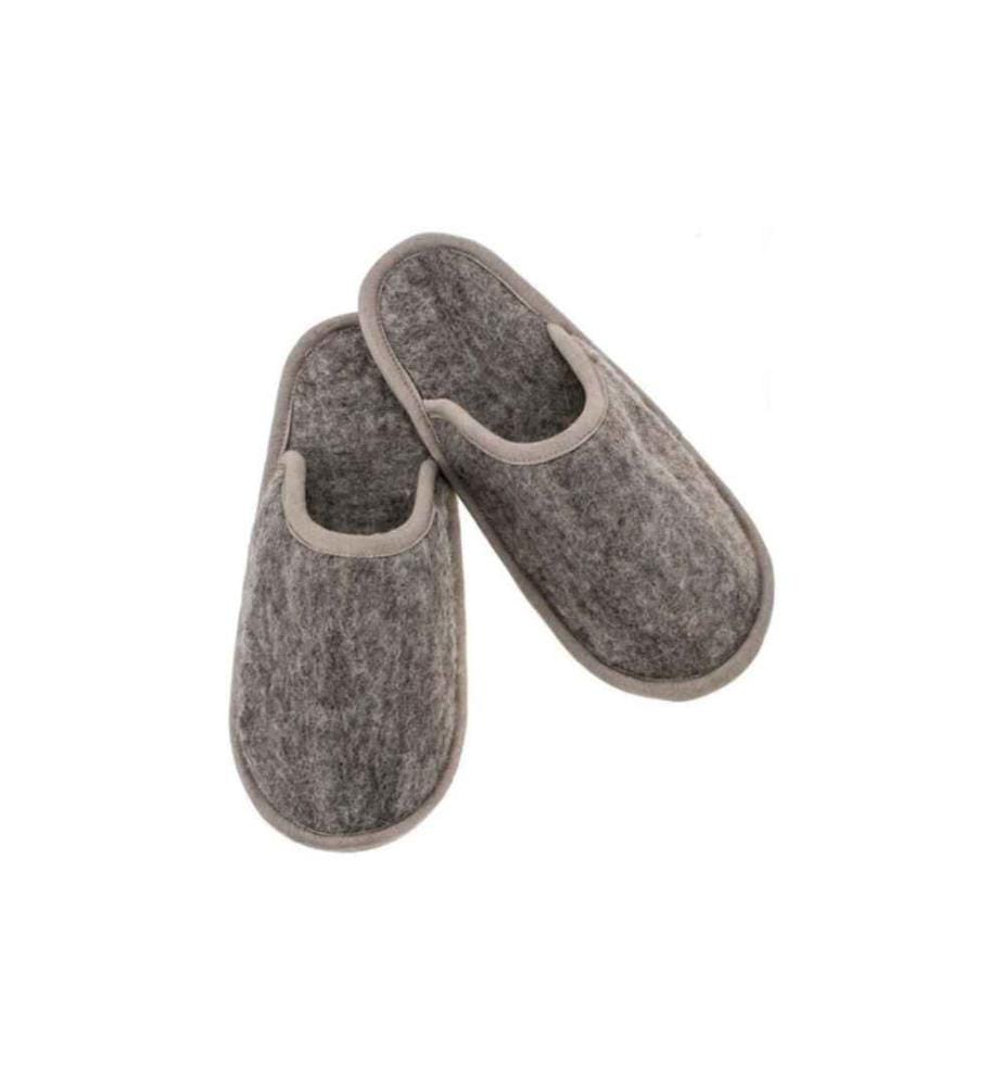GLOREX - Pantoufles en feutre Gris, taille S