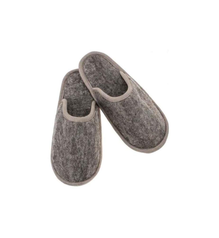 GLOREX - Pantoufles en feutre Gris, taille M