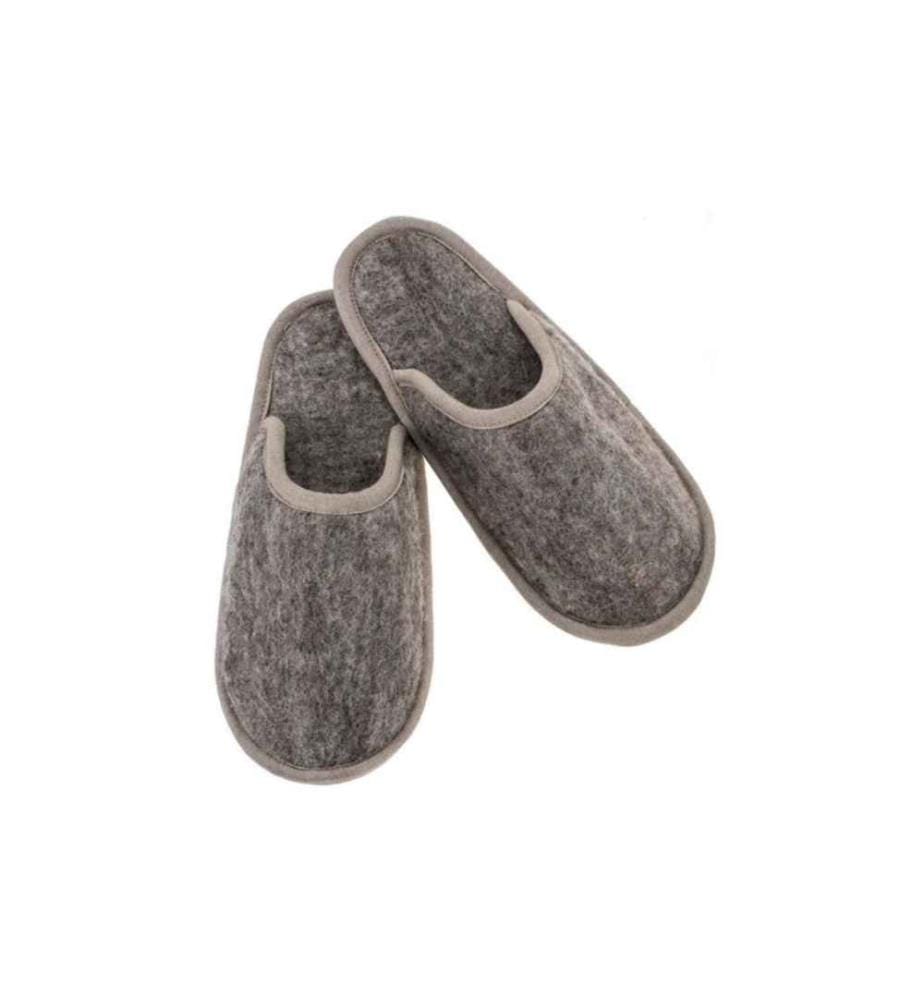 GLOREX - Pantoufles en feutre Gris, taille L