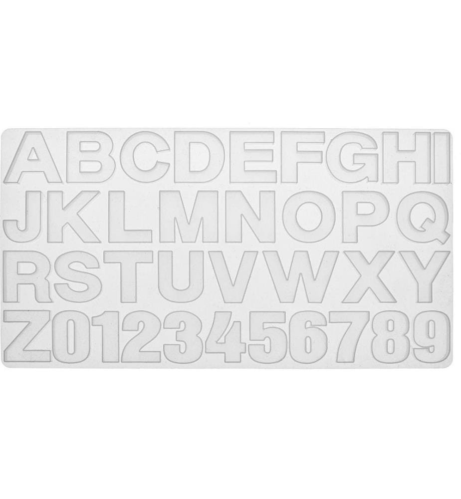 GLOREX - Forma en silicone 36 x 19 cm 36 pièces, lettres et chiffres