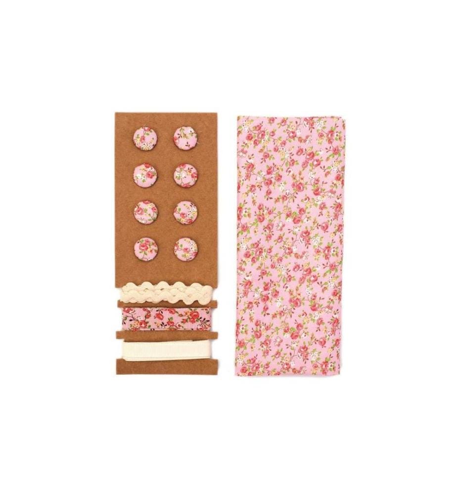 GLOREX - Tissu Set Fleurs, Rose