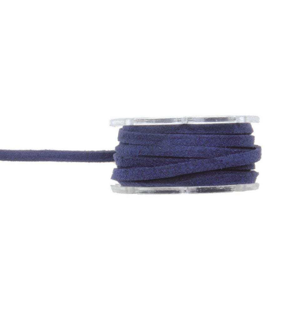 GLOREX - Bande en cuir Velour 3 mm x 2 m, Bleu foncé