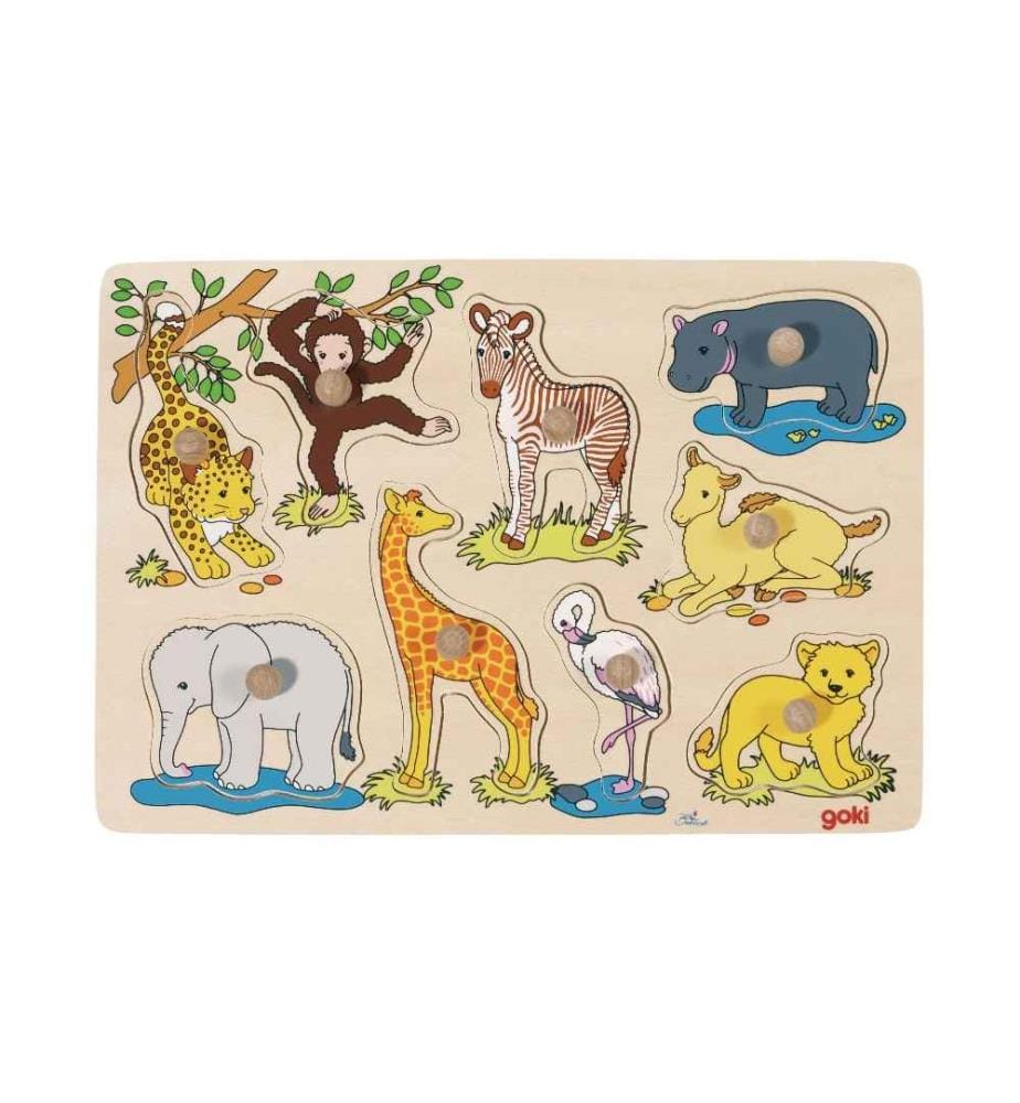 GOKI - Puzzle pour jeunes enfants Enfants d'animaux africains