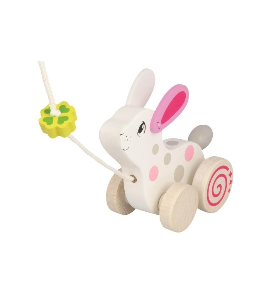 GOKI - Jouet à tirer Lapin en peluche à tirer