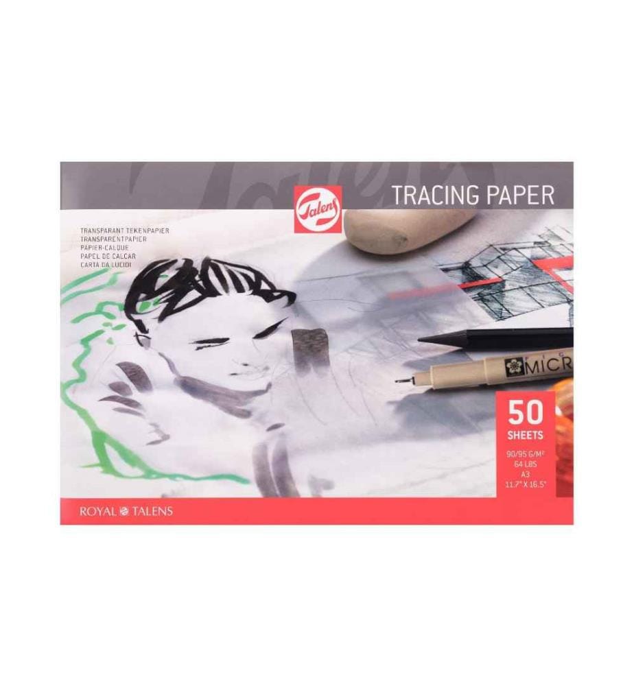 TALENS - Papier transparent A3 90gm/2, 50 feuilles
