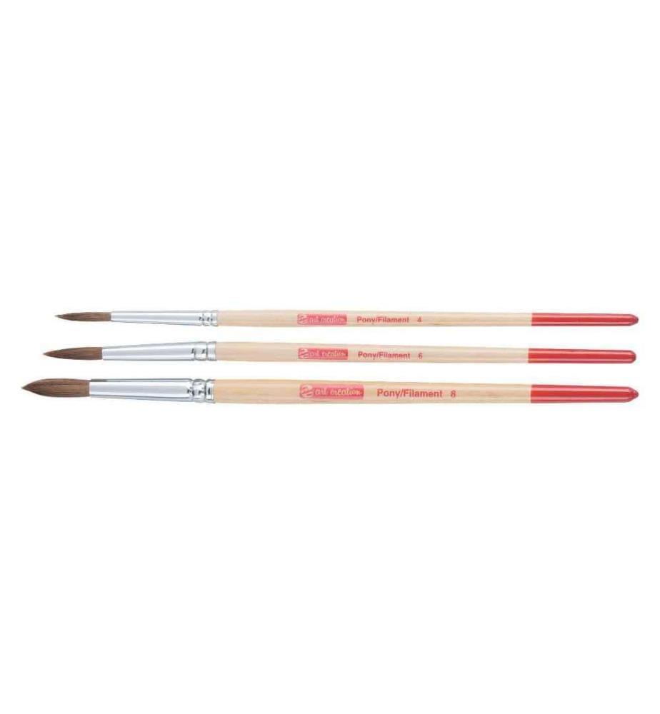 TALENS - Pinceau d'aquarelle Rond, 3 pièces