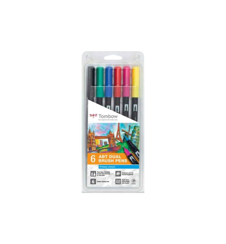 TOMBOW - Feutres de coloriage ABT 6 pièces, tons de base