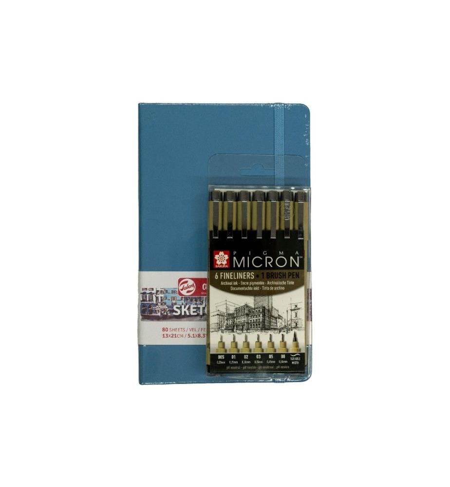 TALENS - Carnet de dessin Set Blue Harmony 13 x 21 cm