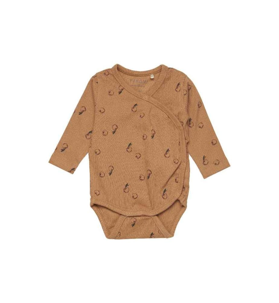 FIXONI - Body à manches longues en cache-cœur Wrap Lion taille 68