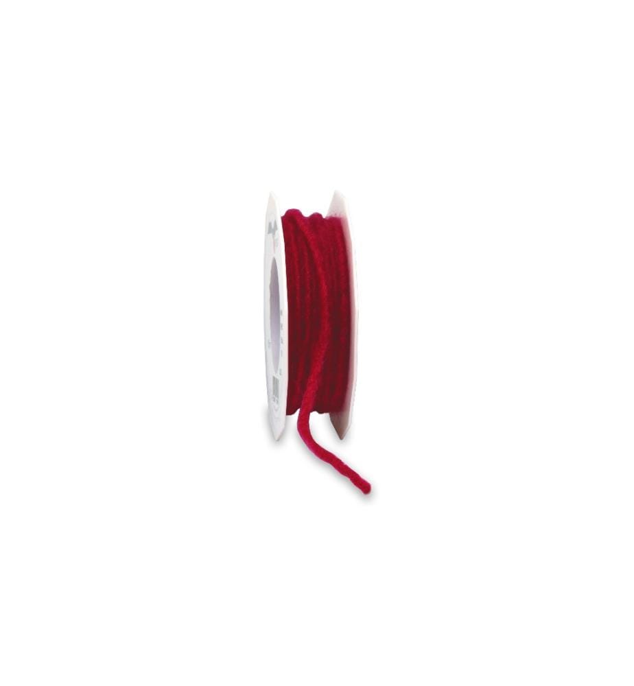 PATTBERG - Ruban textile Elbe Wolle 0.5 cm x 15 m, Bordeaux
