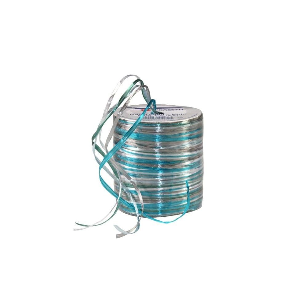 PATTBERG - Ruban cadeau Raffia Pearl 50 m, tons bleus