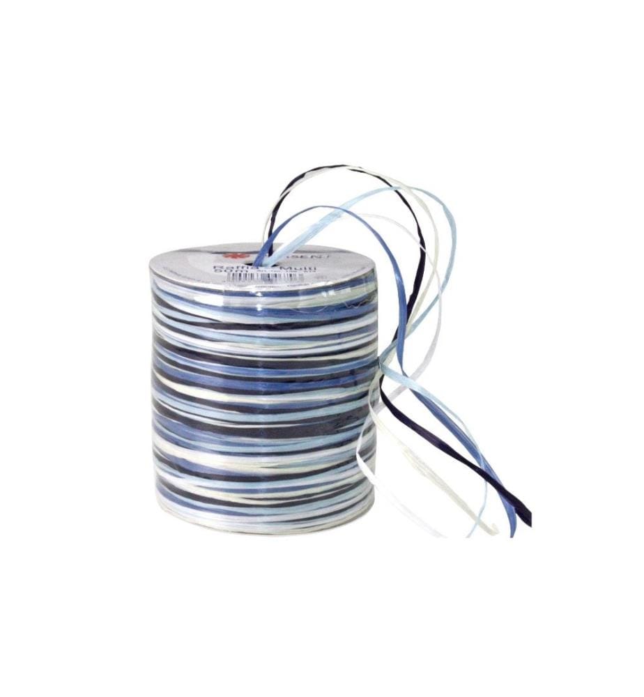 PATTBERG - Ruban cadeau Raffia Multi 50 m, tons bleus