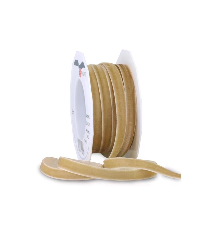 PATTBERG - Ruban cadeau Velours 10 mm x 15 m, Ocre