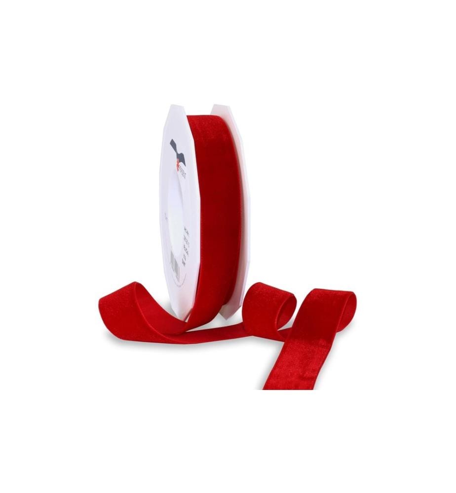 PATTBERG - Ruban cadeau Velours 25 mm x 10 m, Rouge