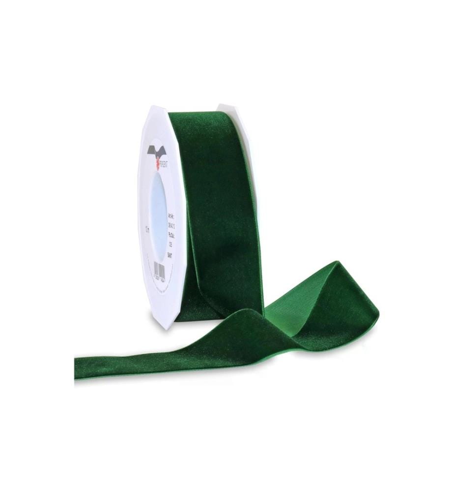 PATTBERG - Ruban cadeau Velours 40 mm x 10 m, Vert foncé