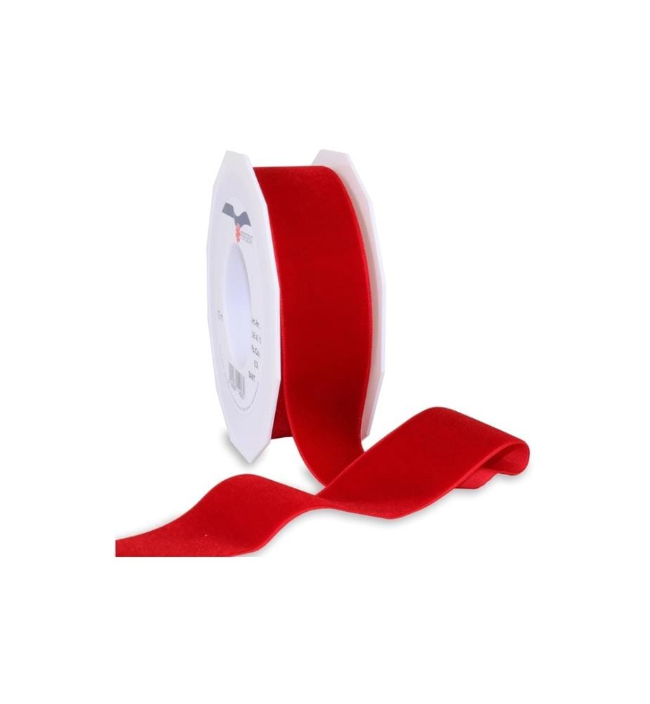 PATTBERG - Ruban cadeau Velours 40 mm x 10 m, Rouge