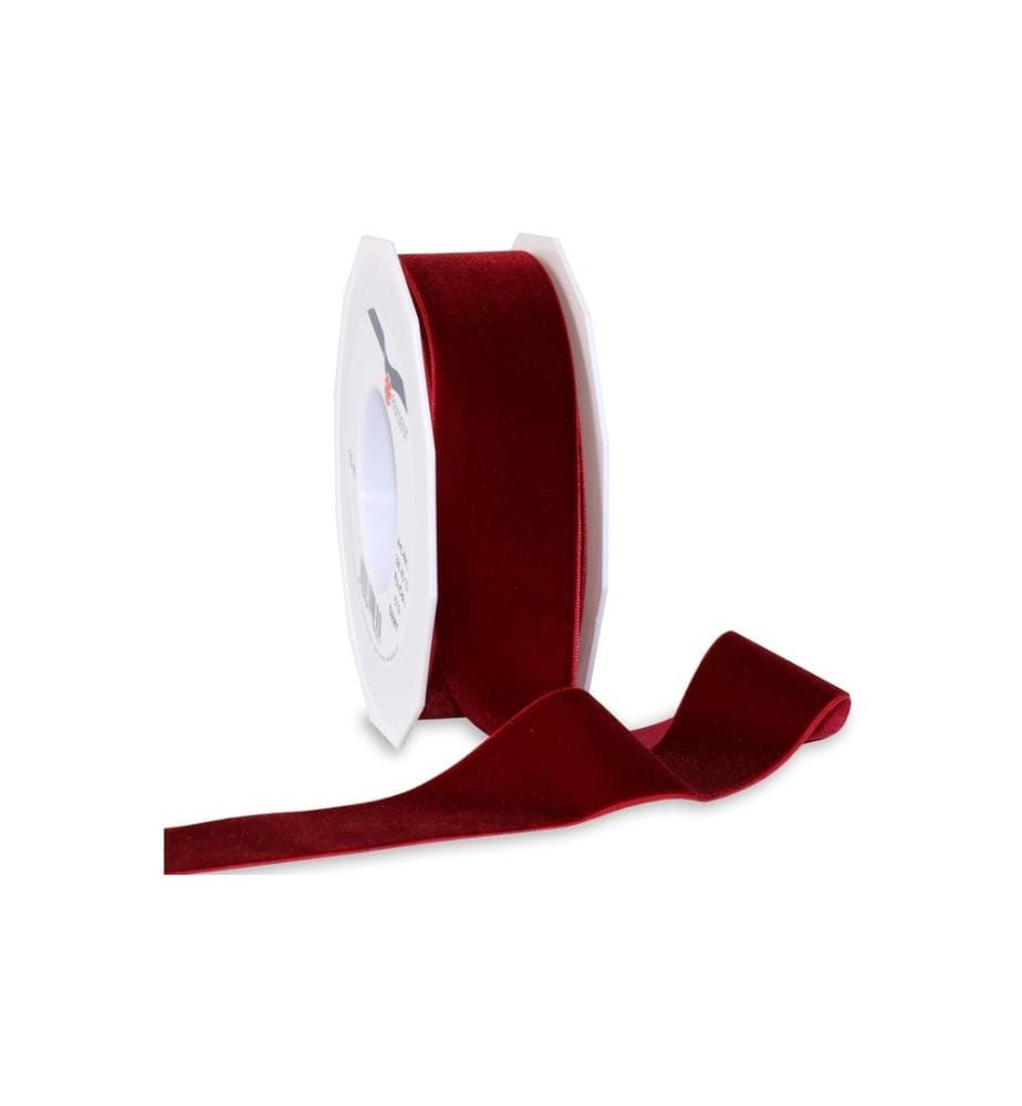 PATTBERG - Ruban cadeau Velours 40 mm x 10 m, Bordeaux