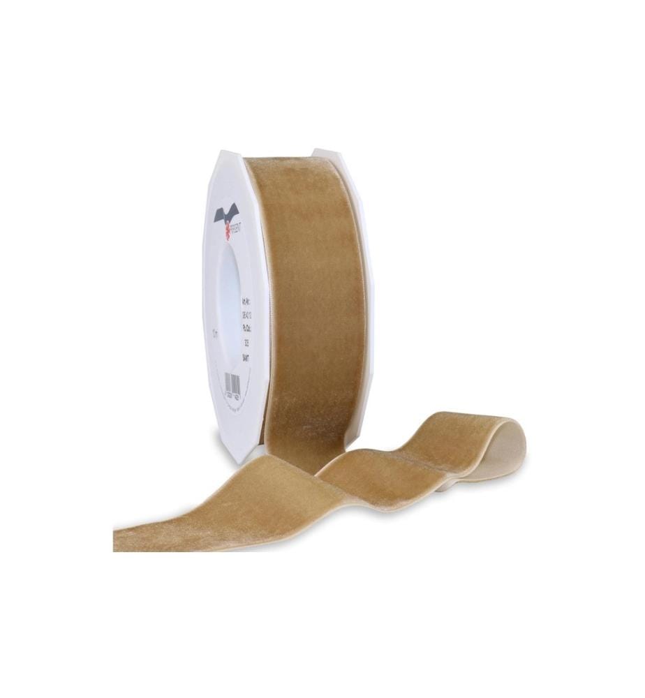 PATTBERG - Ruban cadeau Velours 40 mm x 10 m, Ocre