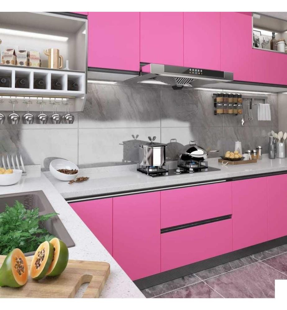 Film autoadhésif pour meubles Rose brillant 500x90 cm PVC