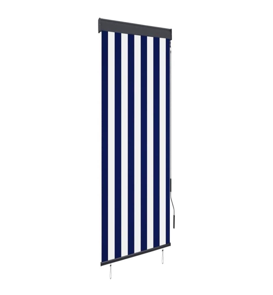 Store roulant d'extérieur 60x250 cm Bleu et blanc