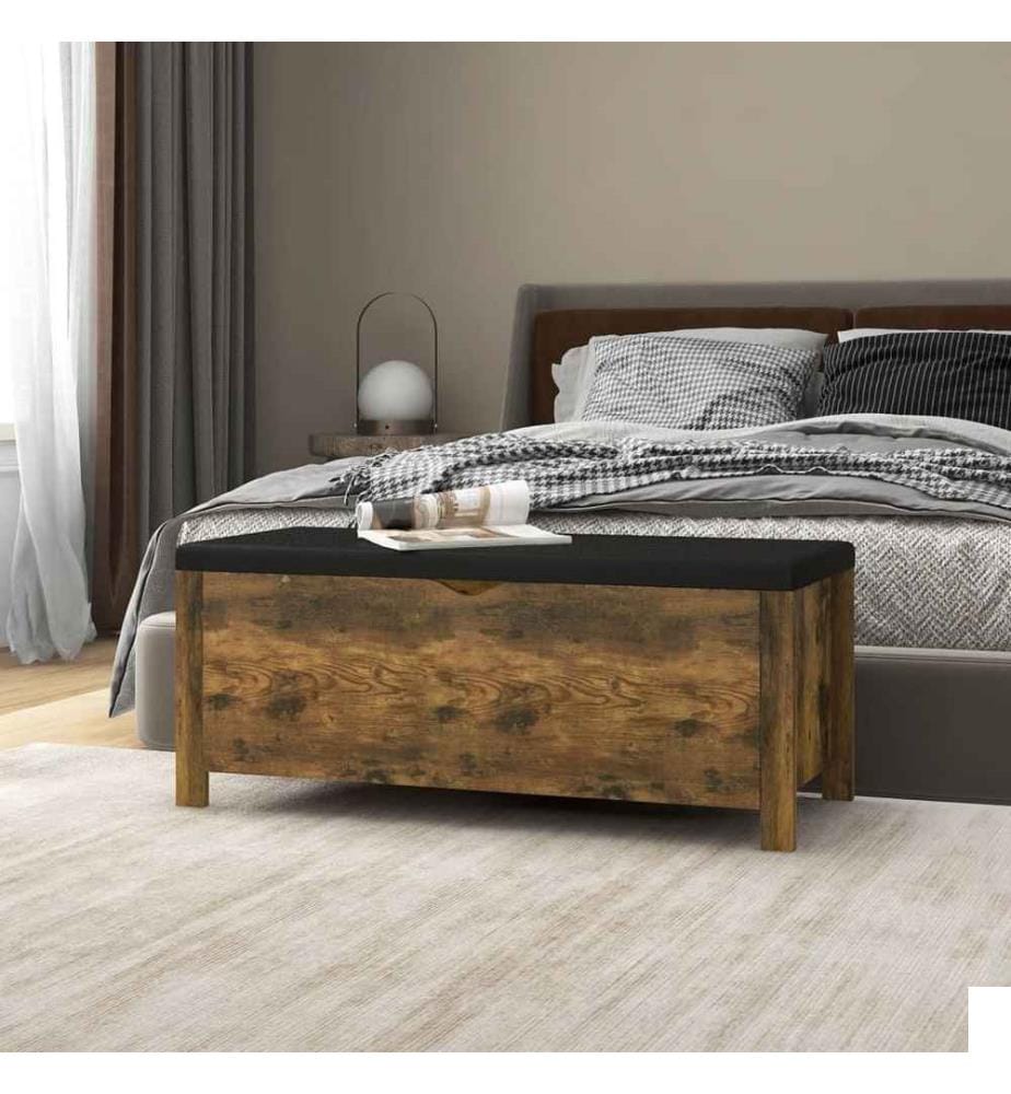 Boîte de rangement et coussin Chêne fumé 105x40x45 cm Aggloméré