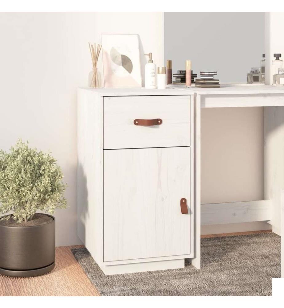 Armoire de bureau Blanc 40x50x75 cm Bois massif de pin