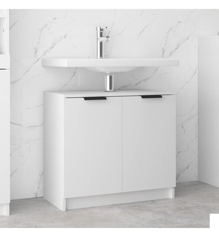 Armoire salle de bain Blanc 64,5x33,5x59 cm Bois d'ingénierie