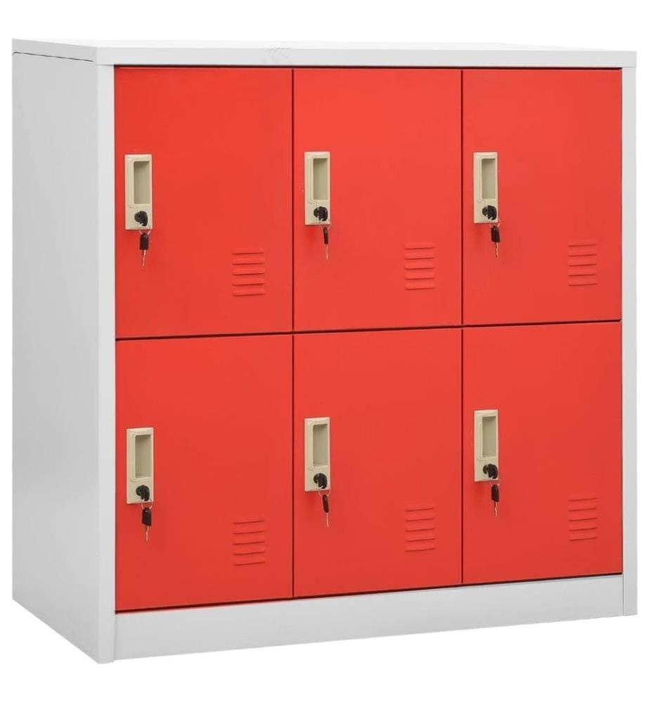 Armoire à casiers Gris clair et rouge 90x45x92,5 cm Acier