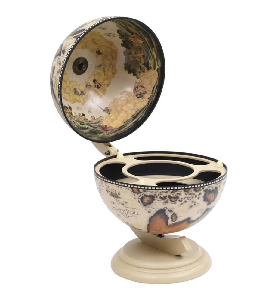 Support de vin globe de dessus de table Bois d'eucalyptus Blanc