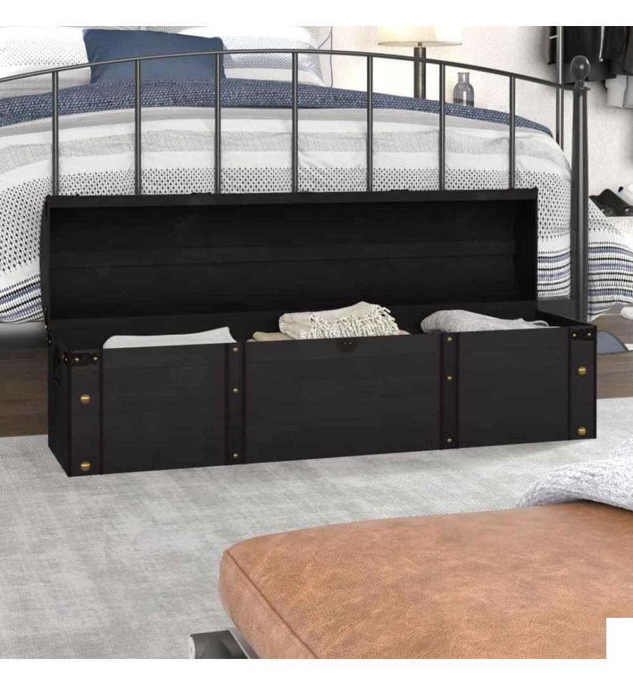 Coffre de rangement Bois massif style vintage 120x30x40 cm