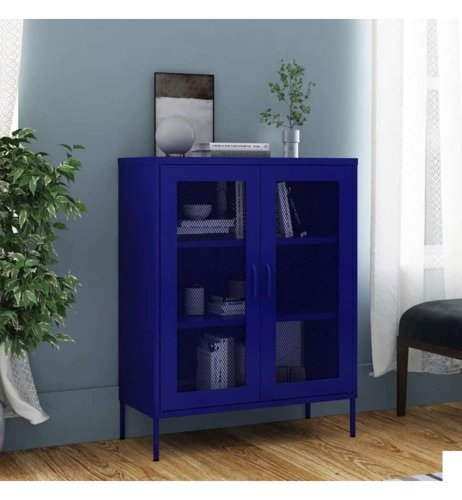 Armoire de rangement Bleu marine 80x35x101,5 cm Acier