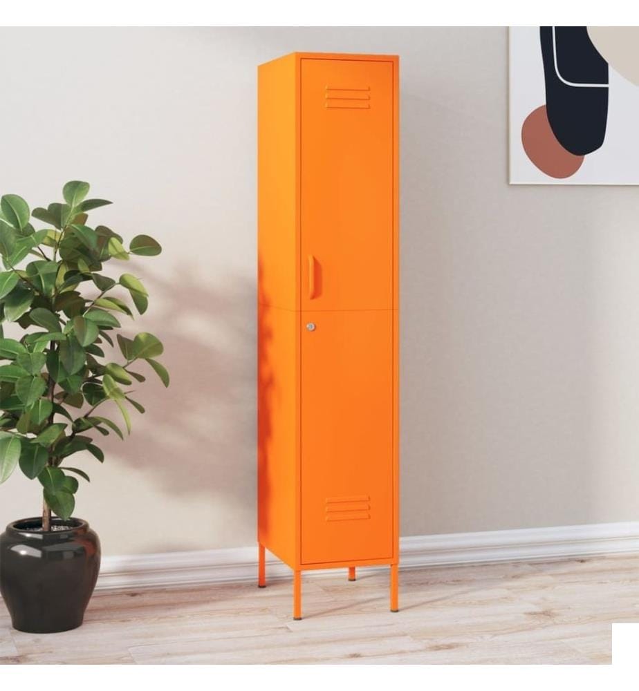 Armoire à casiers Orange 35x46x180 cm Acier