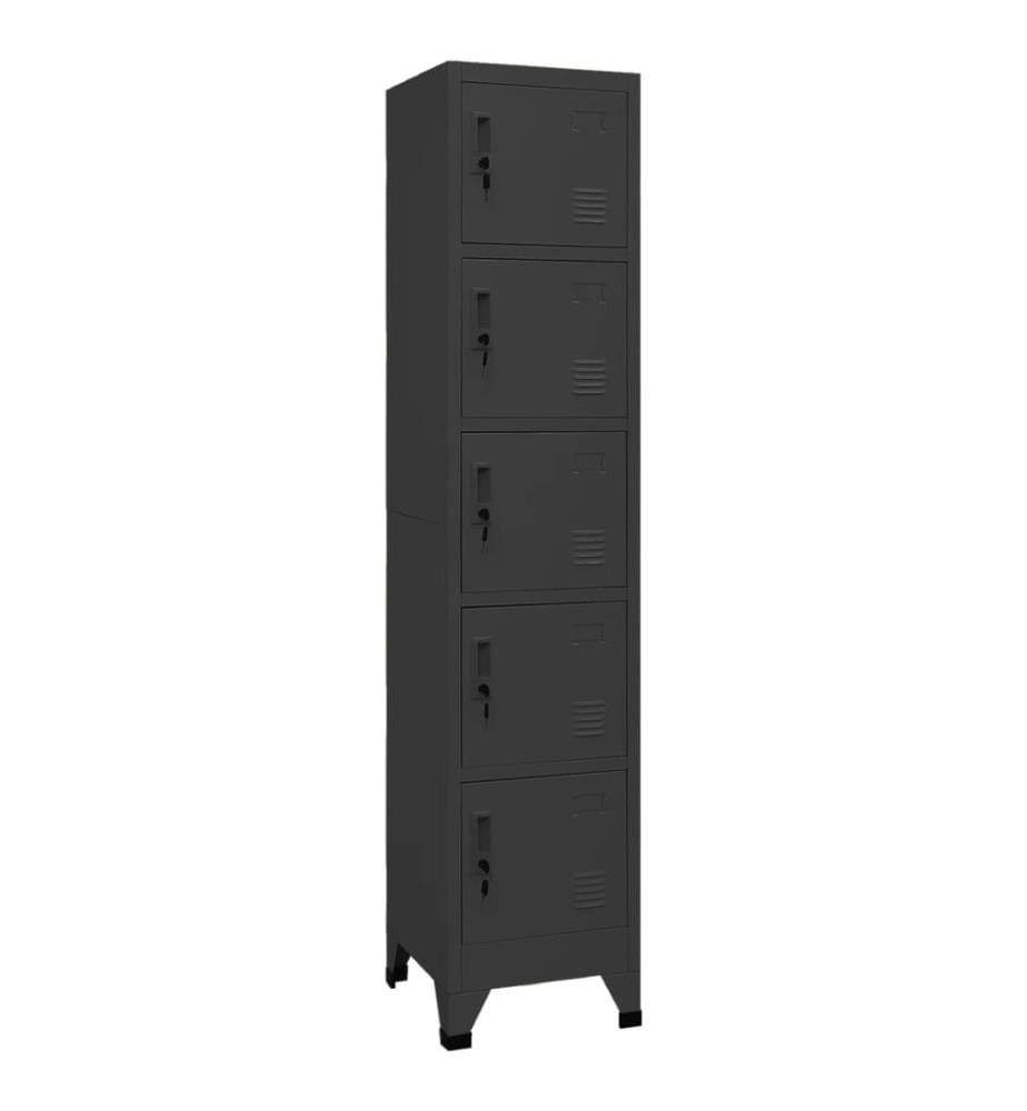 Armoire à casiers Anthracite 38x40x180 cm Acier
