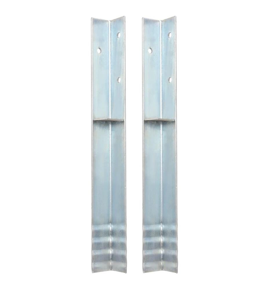 Piquet de sol en forme de L 2 pcs Acier galvanisé 5 x 5 x 50 cm