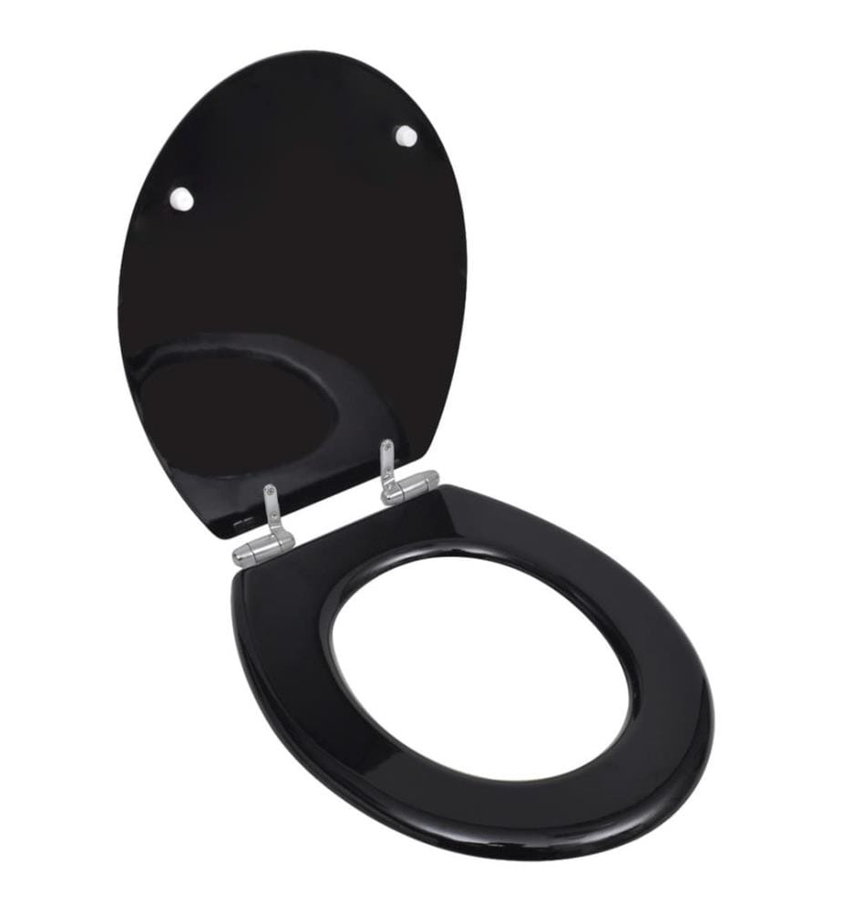 Siège de toilette MDF Couvercle à fermeture en douceur Noir